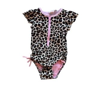 Cat & Jack toddler girl swimsuit one piece bathing suit animal print size 18 mo